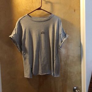 Free people gray longish crop top